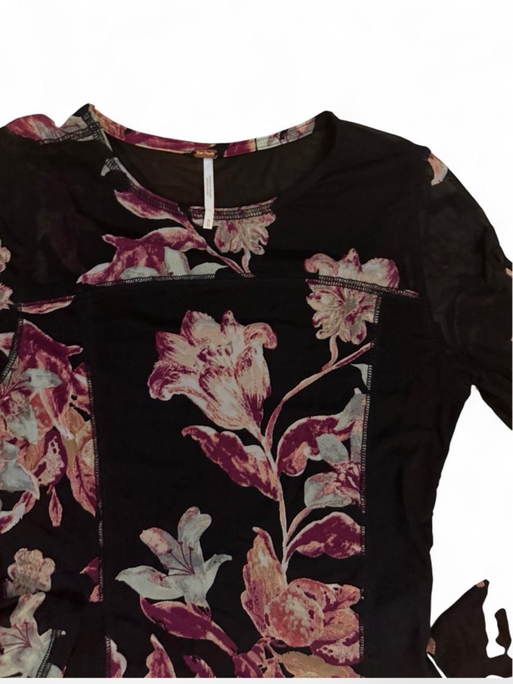 Free people Betty’s garden  Floral Long-Sleeve sheer  Women's Top - Picture 3 of 4
